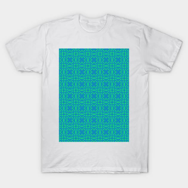 Turquoise Network Pattern T-Shirt by Amanda1775